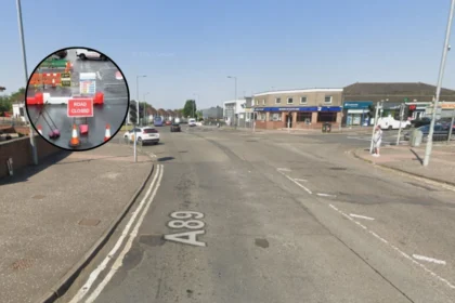 Busy Glasgow Road Closed Near Cardonald Station, Glasgow 2026