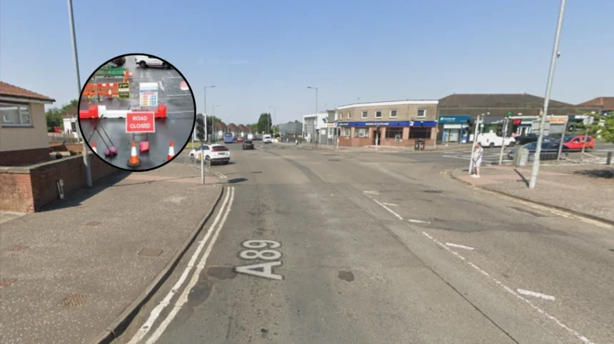 Busy Glasgow Road Closed Near Cardonald Station, Glasgow 2026