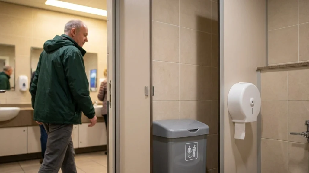 What is the Morrisons male–toilet bin rule?