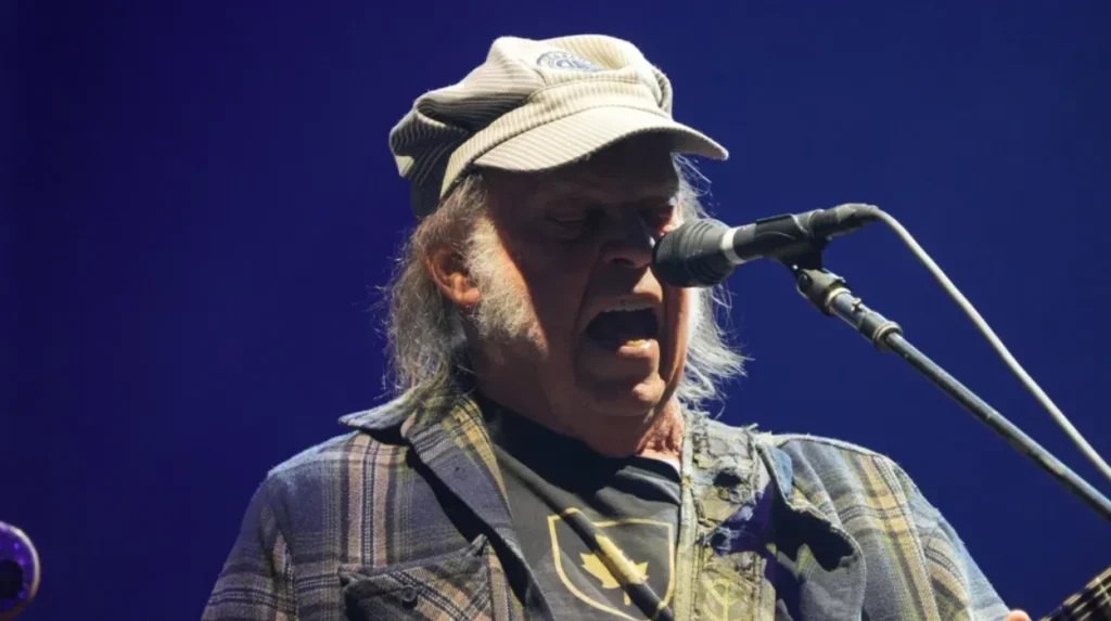 What is the concert, who is Neil Young, and where is it held?