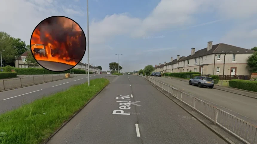 Armed Fight Leaves Car & Police Van in Flames, Priesthill Glasgow 2026