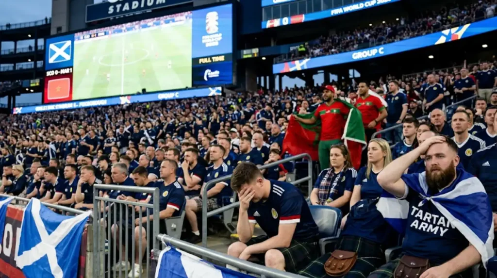 How did the Tartan Army perform at the Scotland vs Morocco World Cup match?