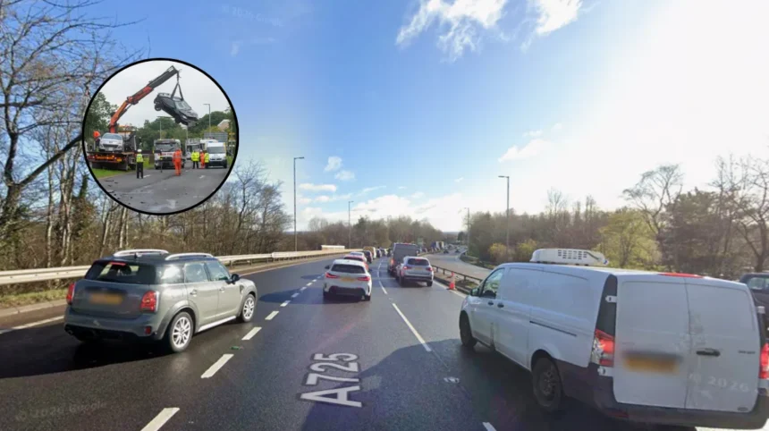 Man Hospitalised Following Two-Vehicle A725 Crash in East Kilbride 2026