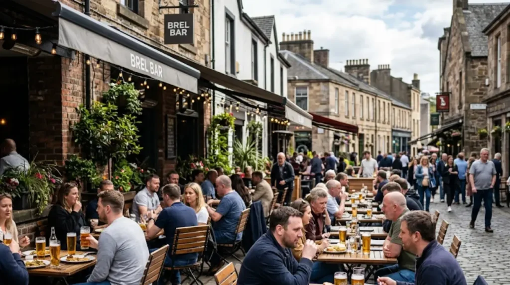 What counts as an outdoor eating and drinking spot in Glasgow?