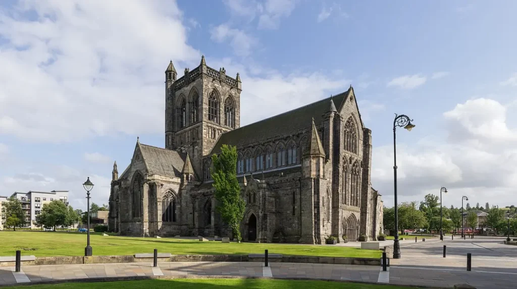 Where is Paisley Abbey located in relation to Glasgow?