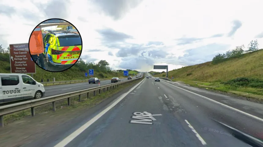 Cyclist Spotted on M8 Prompts Police Warning, Glasgow 2026
