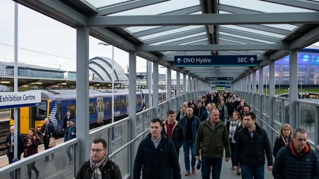 How do you get to the OVO Hydro by train?