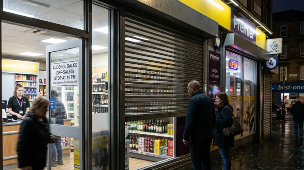 How does the Glasgow 10pm rule compare with other UK cities?