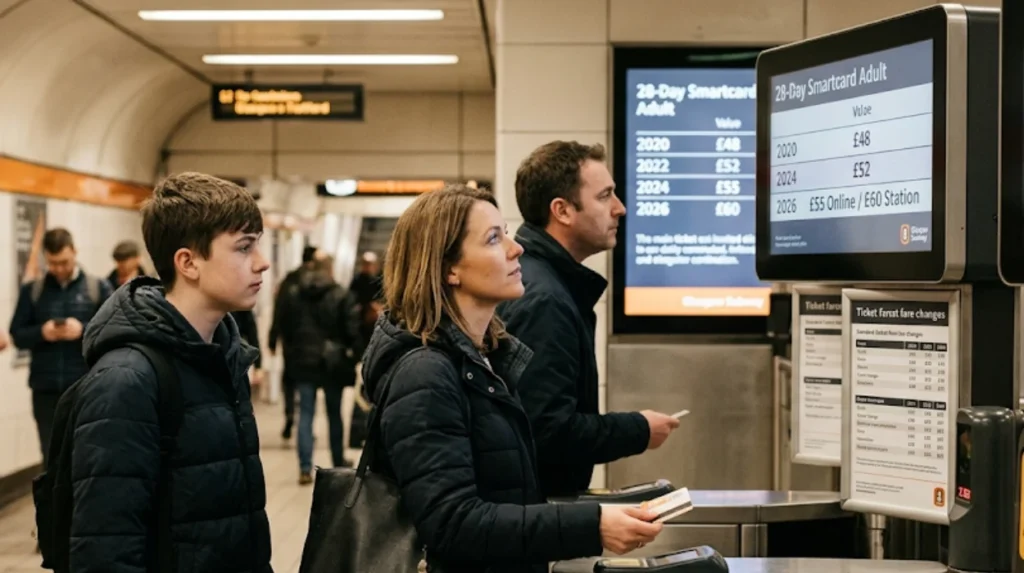 How have Glasgow Subway monthly ticket prices changed over time?