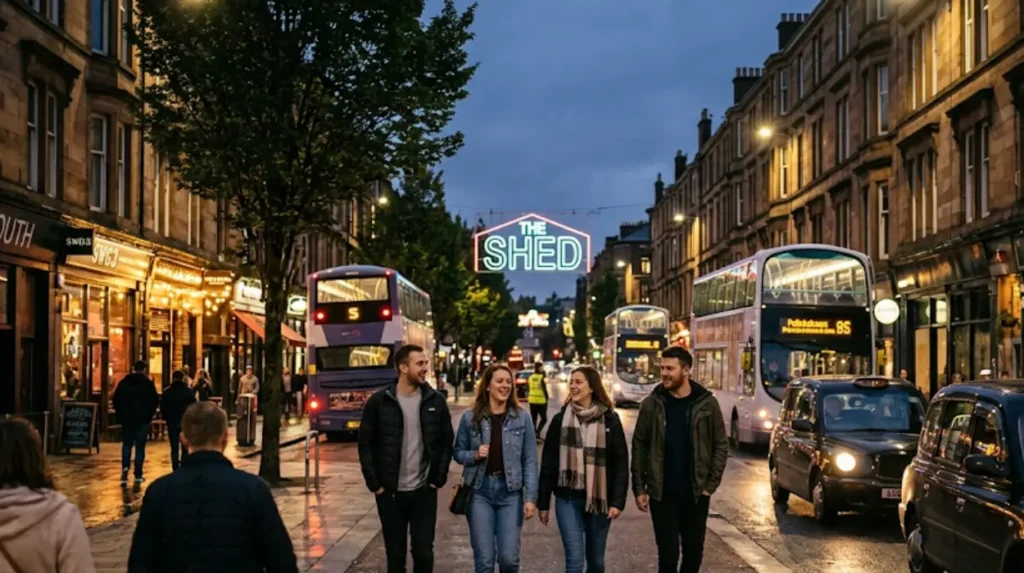 What defines a Southside night out in Glasgow?