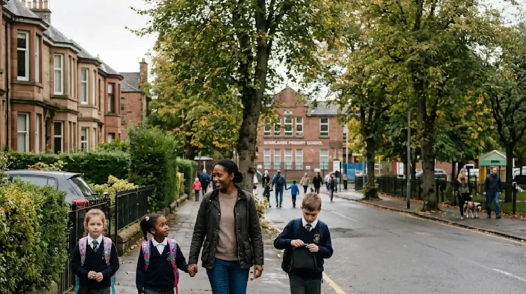 What makes a suburb family-friendly in Glasgow?