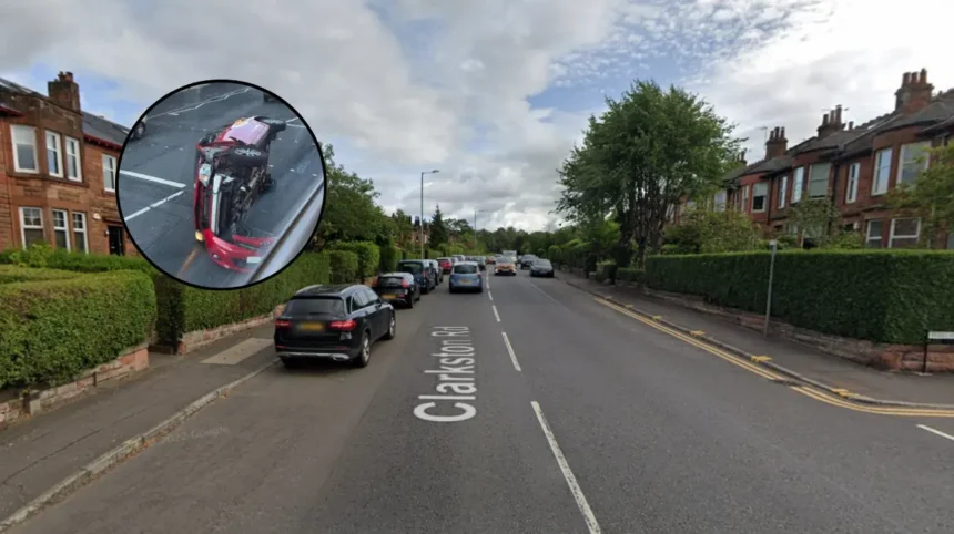 Car Flips in Severe Crash on Clarkston Road, Cathcart, Glasgow 2026