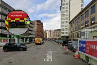 Emergency Services Tape Off Elmbank Street in Glasgow 2026
