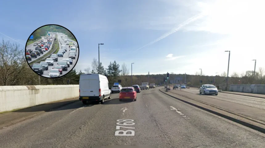 M77 Junction 1 Traffic Disruption Warnings Issued Glasgow 2026