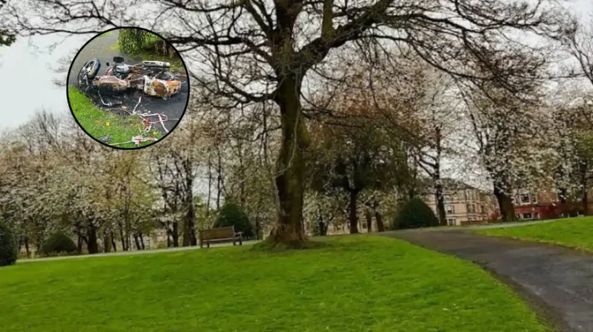 Burnt-Out Motorcycle Found in Park, Dennistoun 2026