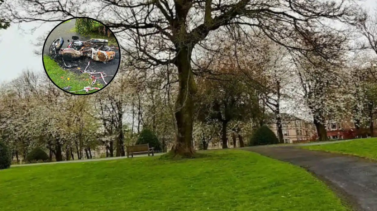 Burnt-Out Motorcycle Found in Park, Dennistoun 2026