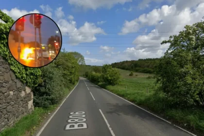 Car Engulfed in Flames After Crash in Glasgow 2026