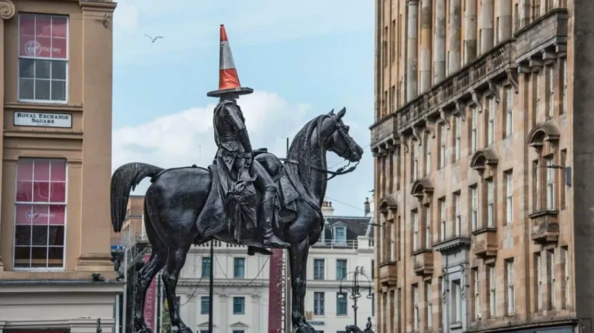 Duke of Wellington Statue Glasgow Traffic Cone Explained