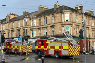 Fire Crews Remain at Glasgow Tenement Site, Possilpark 2026