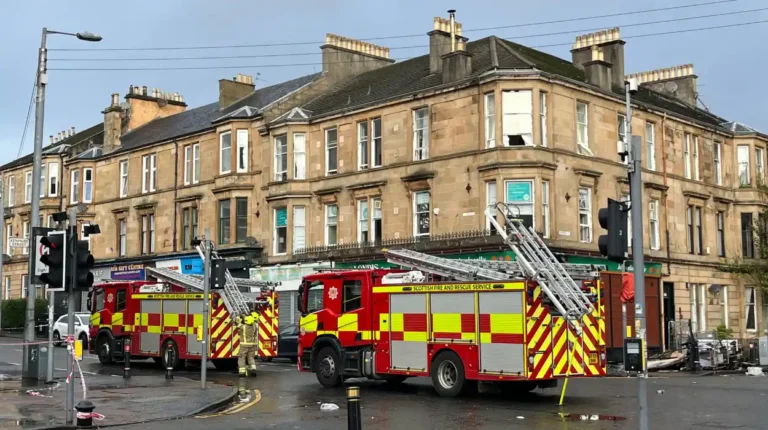 Fire Crews Remain at Glasgow Tenement Site, Possilpark 2026