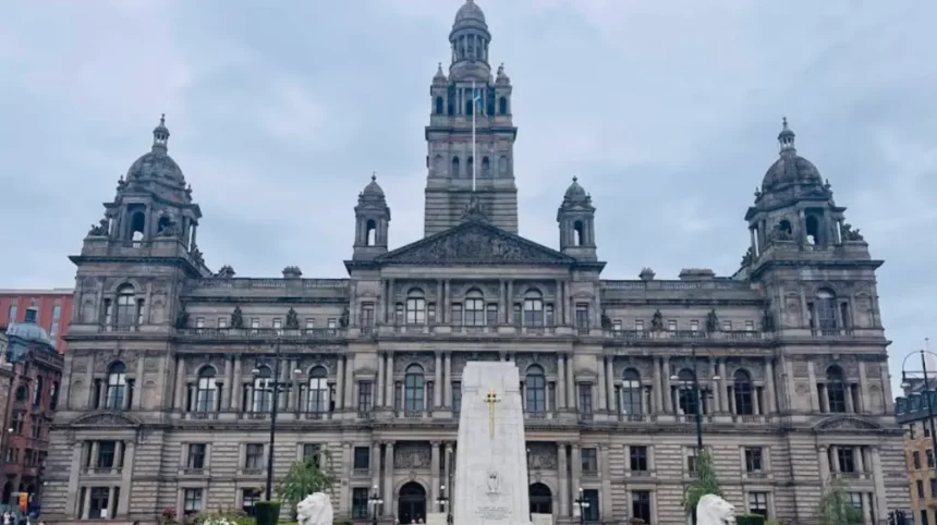Glasgow City Council Equal Pay Crisis and Bookshop Vandalism, Glasgow, 2026