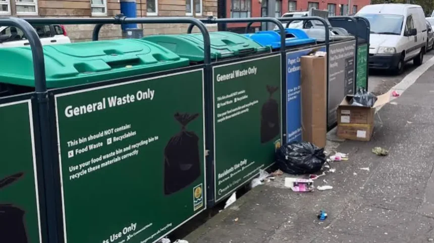 Glasgow Bin Hub Collection Intervals Doubled Across City Centre 2026