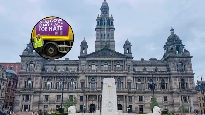 Glasgow Refuse Vehicles Turn Mobile Billboards For Hate Crime Campaign 2026