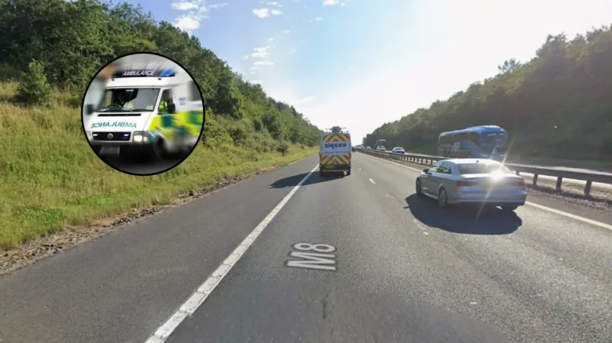 M8 Junction 15 Slip Road Crash in Glasgow 2026